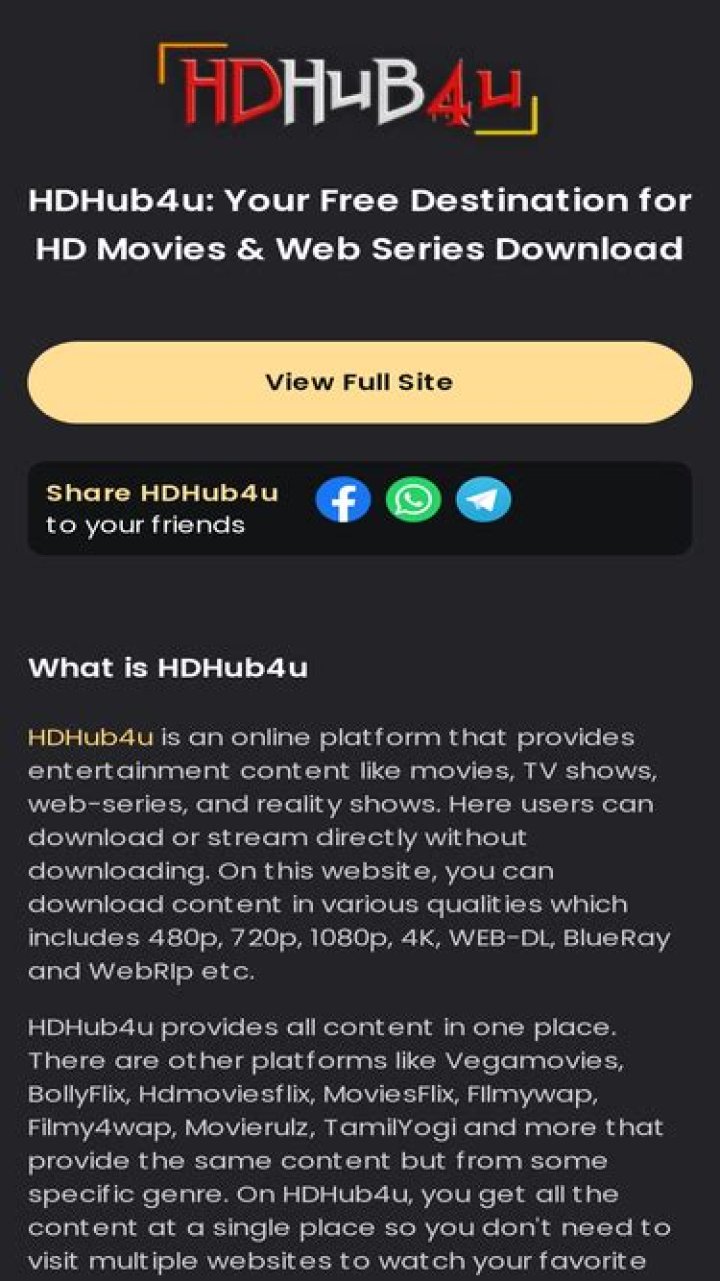 HDHub4U.Center: Your Ultimate Destination for High-Quality Entertainment