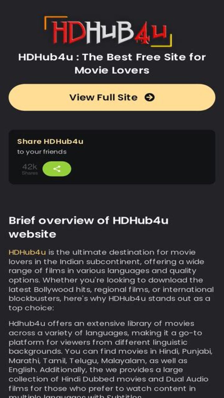 HDHub4U.Men: Your Ultimate Destination for High-Quality Media Content